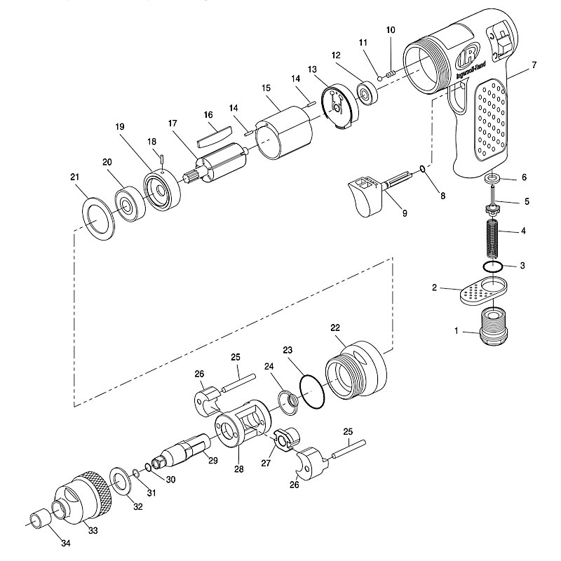 Diagram Diagram and Parts List for IR2102XP  Ingersoll Rand Wrench
